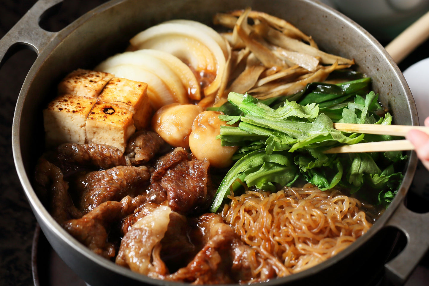黒毛和牛すき焼きセット 450g(3~4人前)≪税込・送料込≫